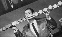 Leo Diamond with his group chord harmonica